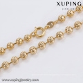 43820 Wholesale fashion women jewelry simple design gold plated beads chain necklace